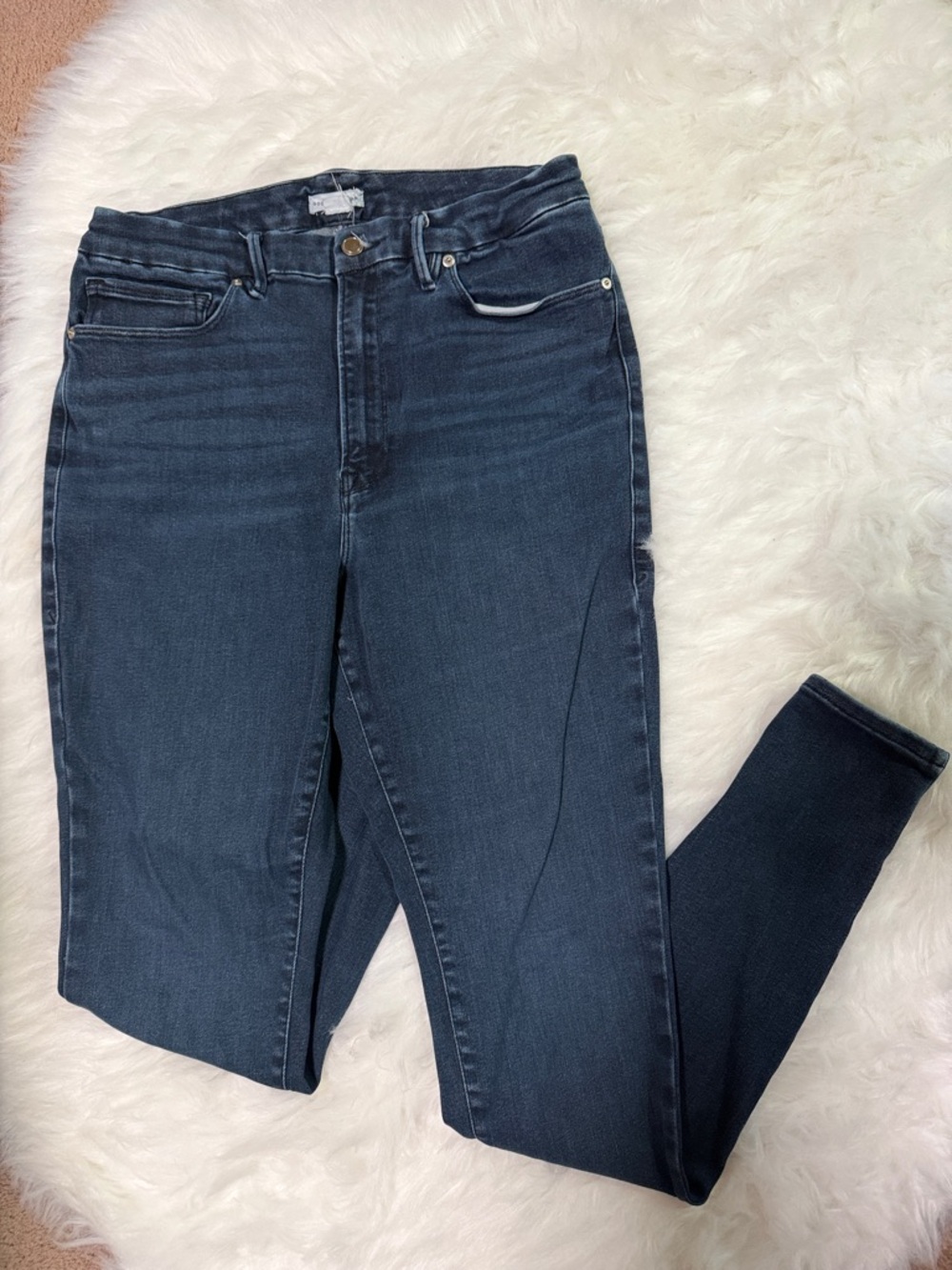 Long Tall Dark Blue High-Rise Women's Jeans 33.5 Inseam